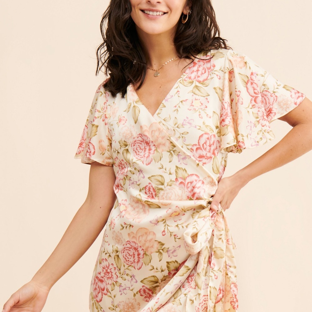 Joy Tulip Mini Wrap Dress